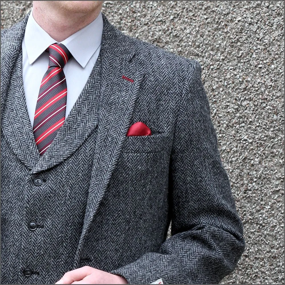 Harris Tweed Grey Herringbone Jacket>>