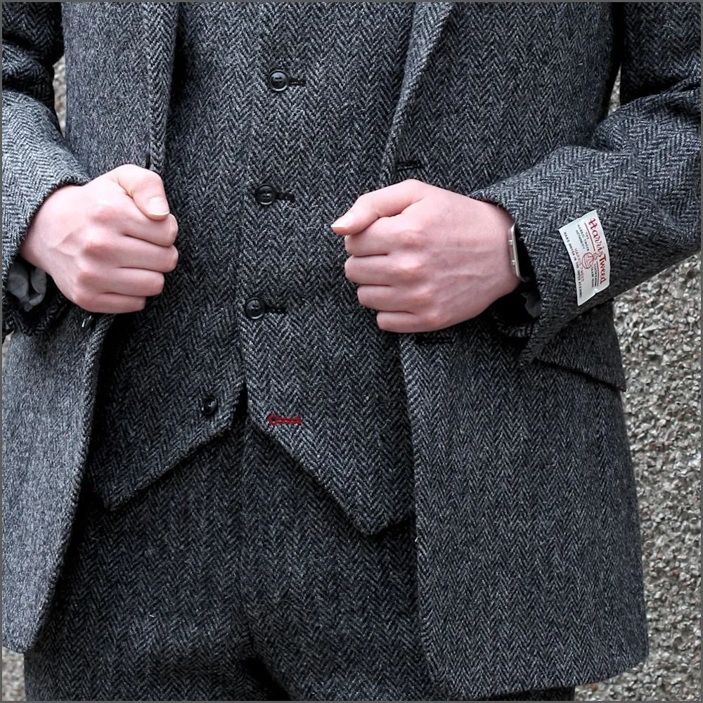 Harris Tweed Grey Herringbone Jacket>>