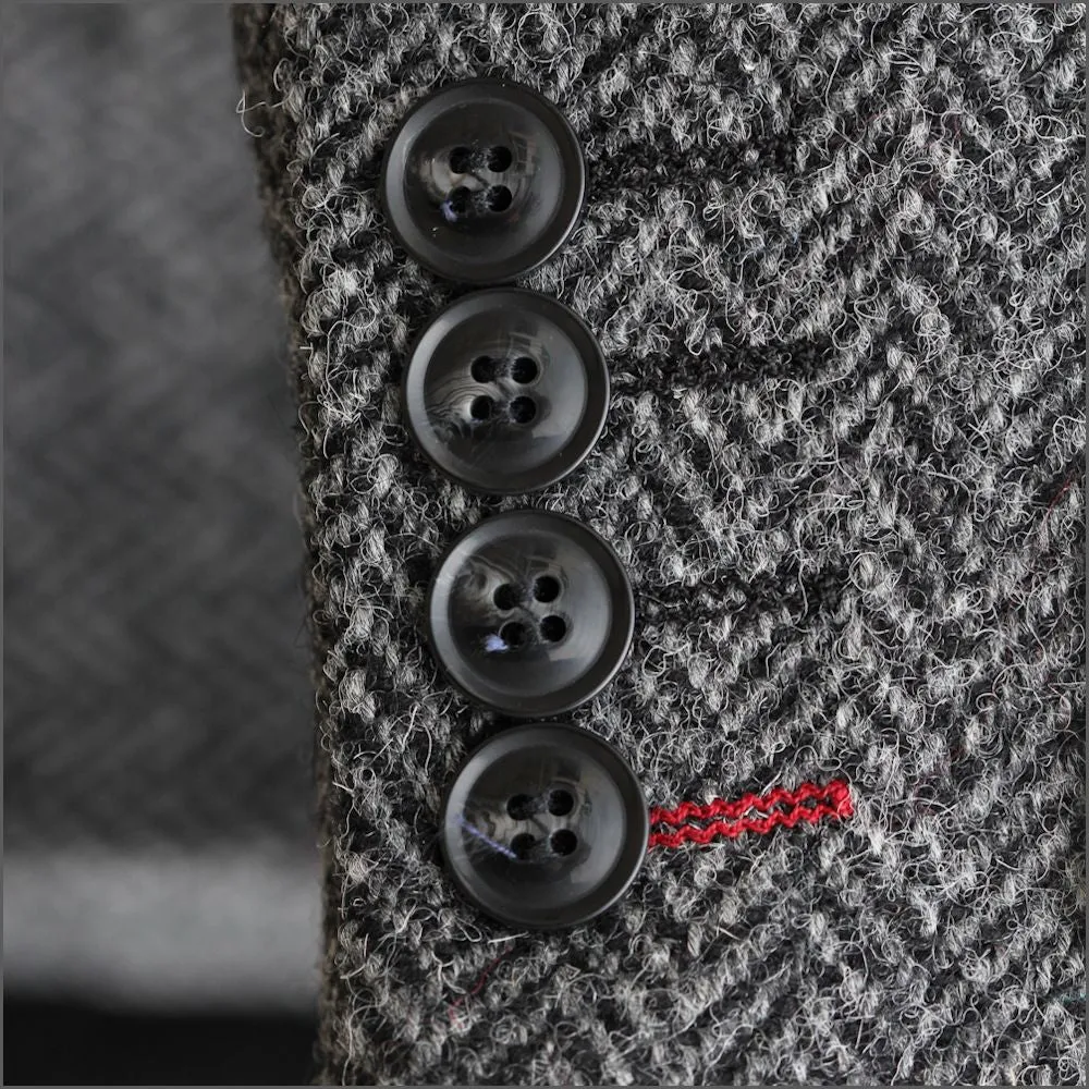 Harris Tweed Grey Herringbone Jacket>>