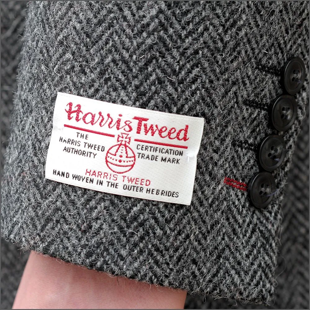 Harris Tweed Grey Herringbone Jacket>>