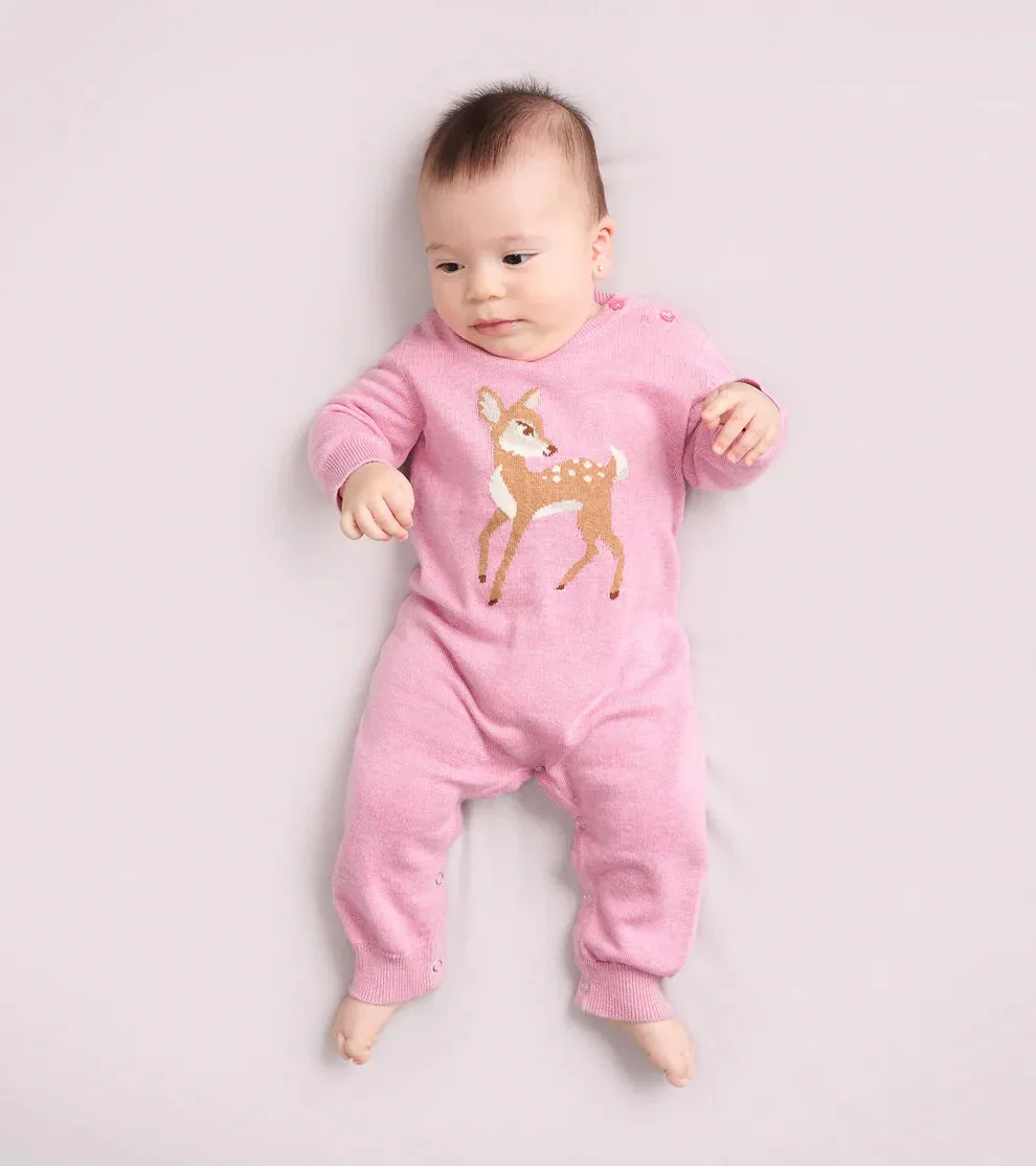 Hatley Baby Doe Sweater Romper in Blush