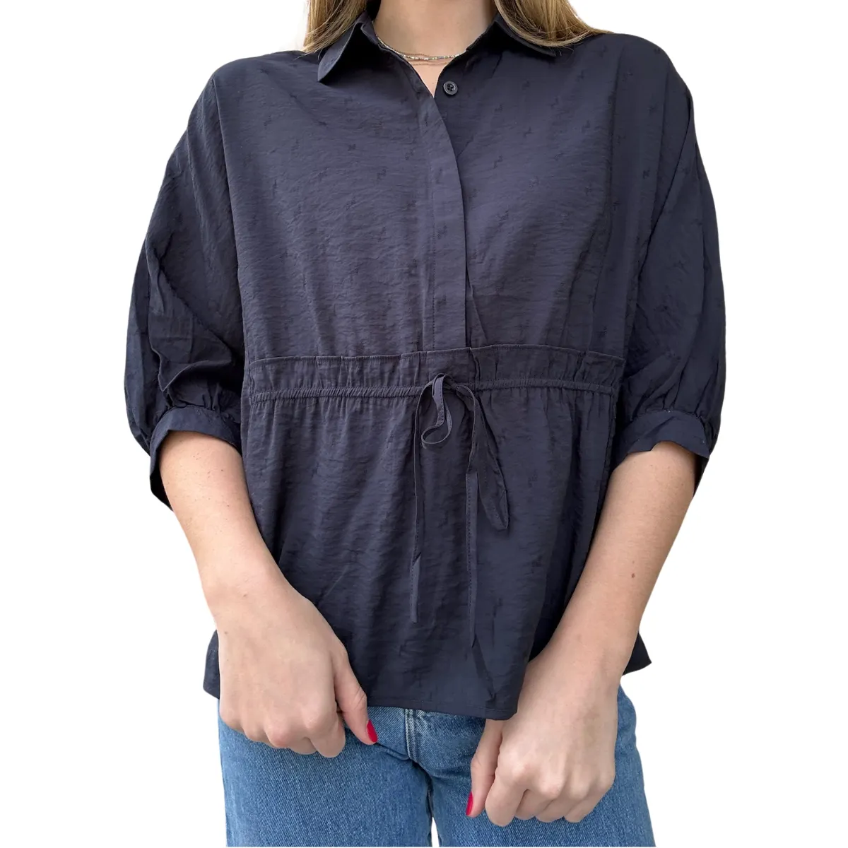 Hazel Raglan Sleeve Top - Navy