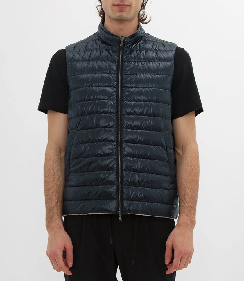 HERNOREVERSIBLE TWO-TONE WAISTCOAT IN NYLON ULTRALIGHT