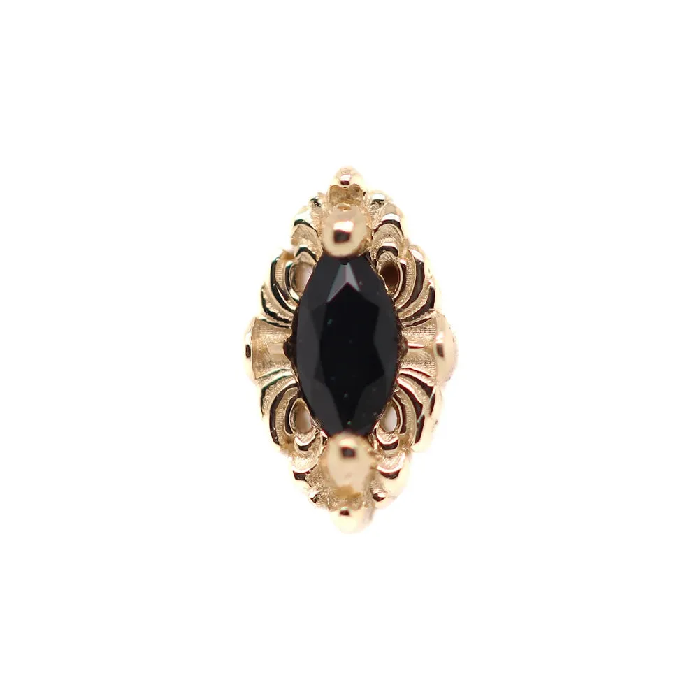 Honor Threaded End in Gold with Black Spinel