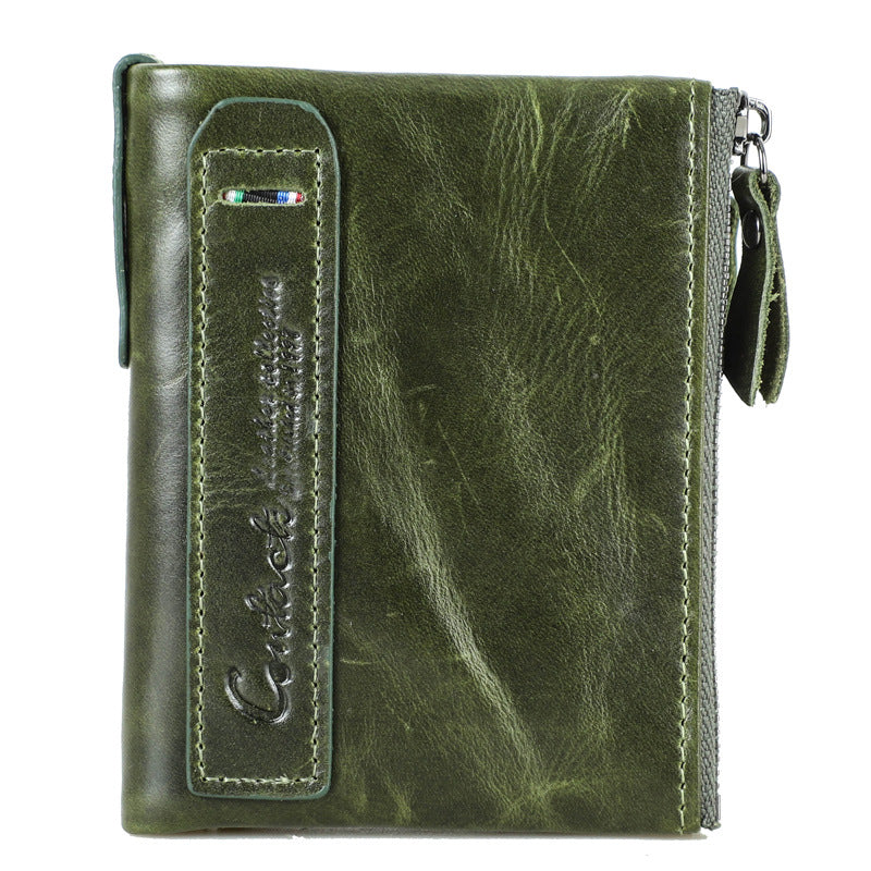 INSTOCK - Black Angel Genuine Leather Men's Wallet Short Fashion