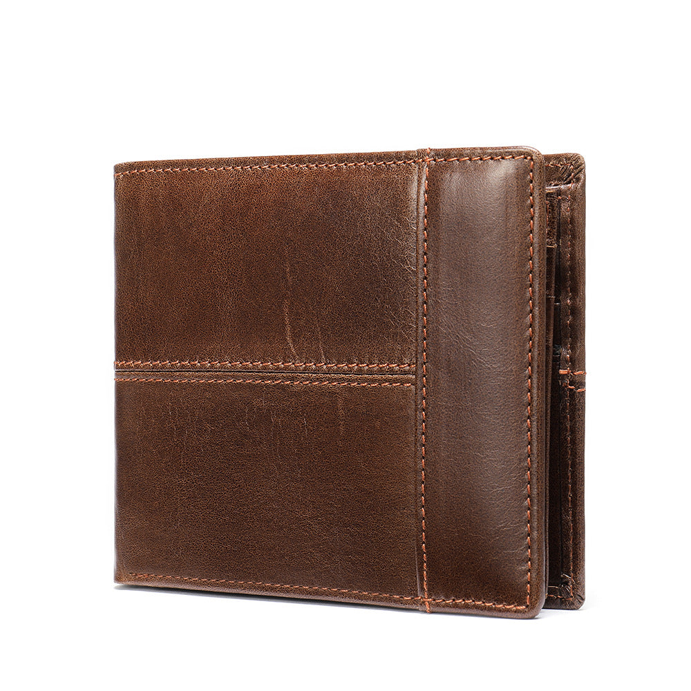 INSTOCK- Amazon Men's Genuine Leather Short Wallet First Layer