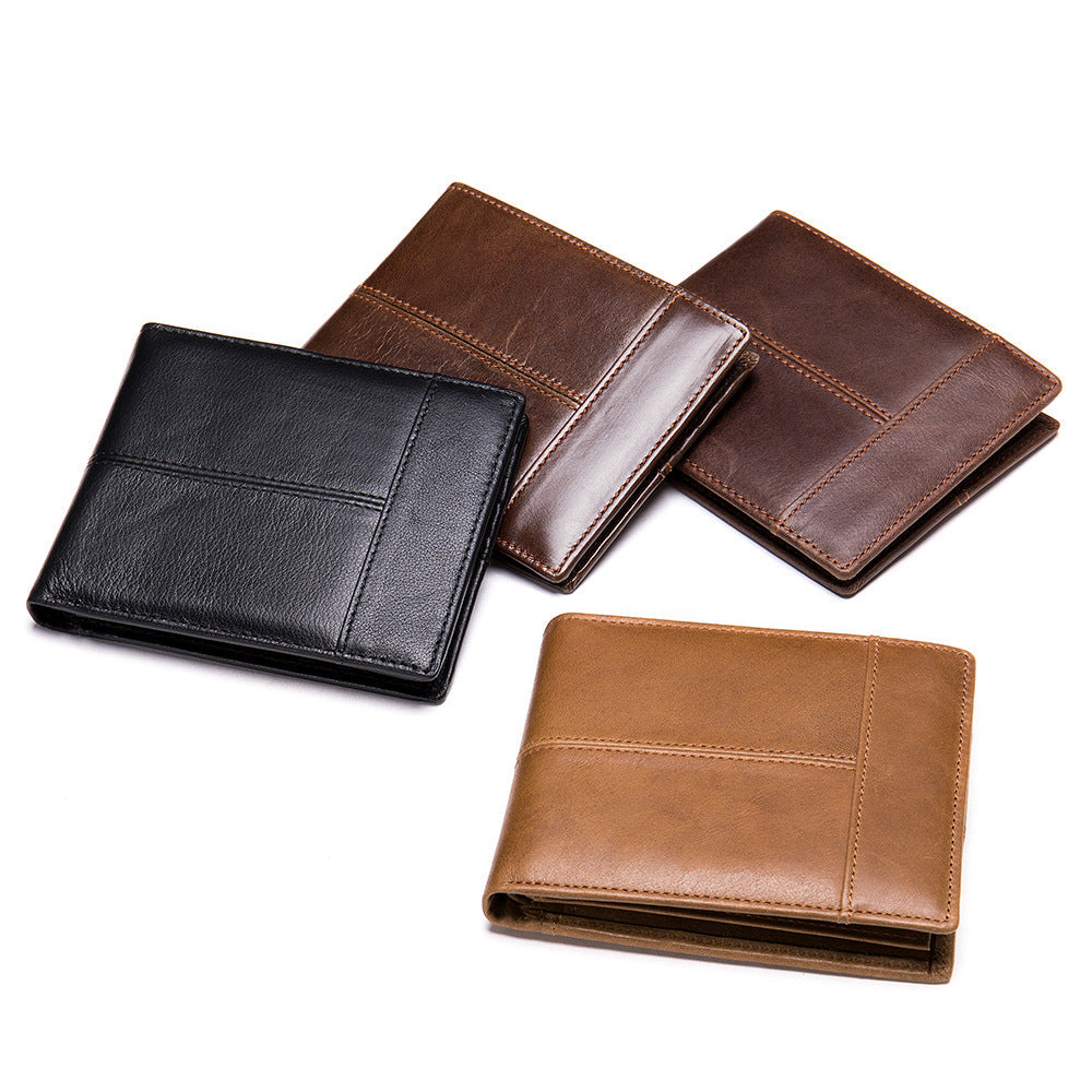 INSTOCK- Amazon Men's Genuine Leather Short Wallet First Layer