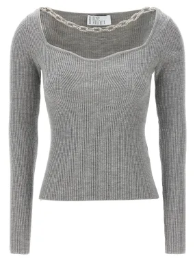 Jewel Chain Sweater Sweater, Cardigans Gray