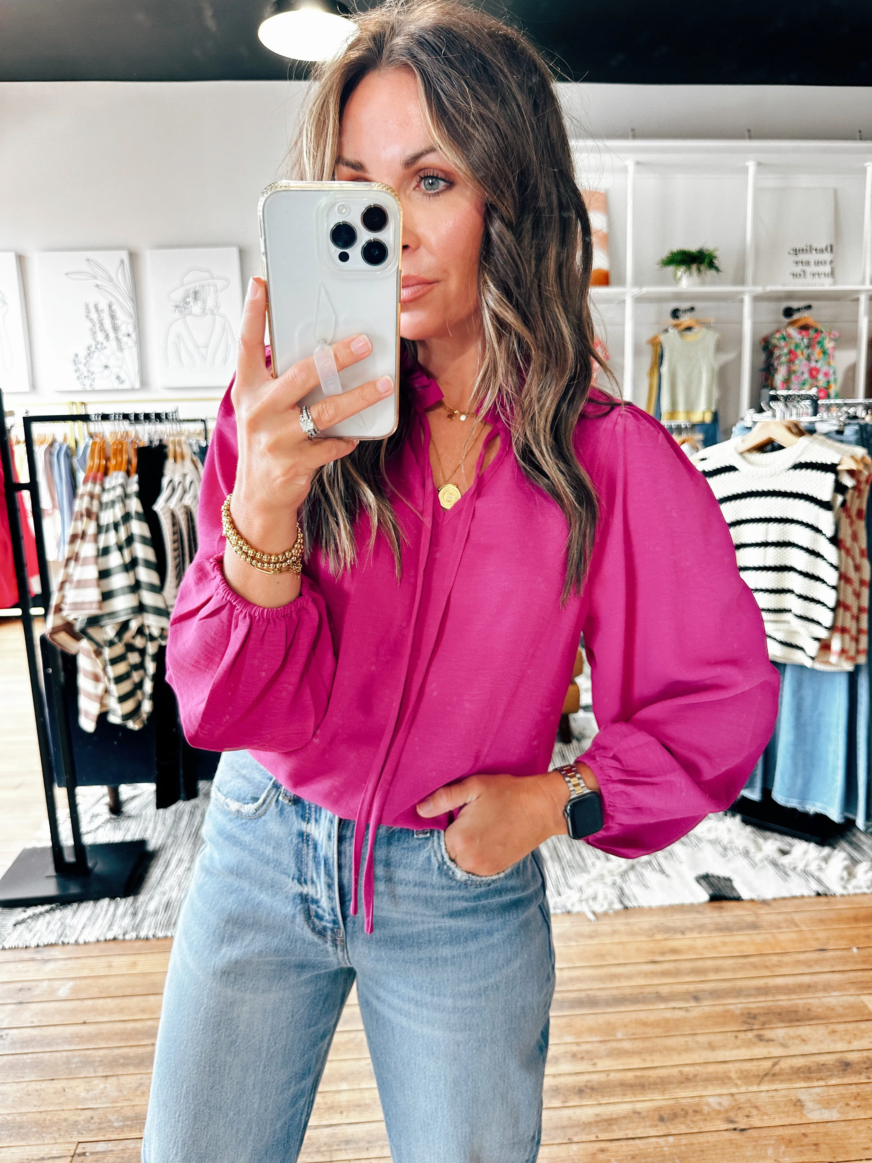 Jill Magenta Blouse