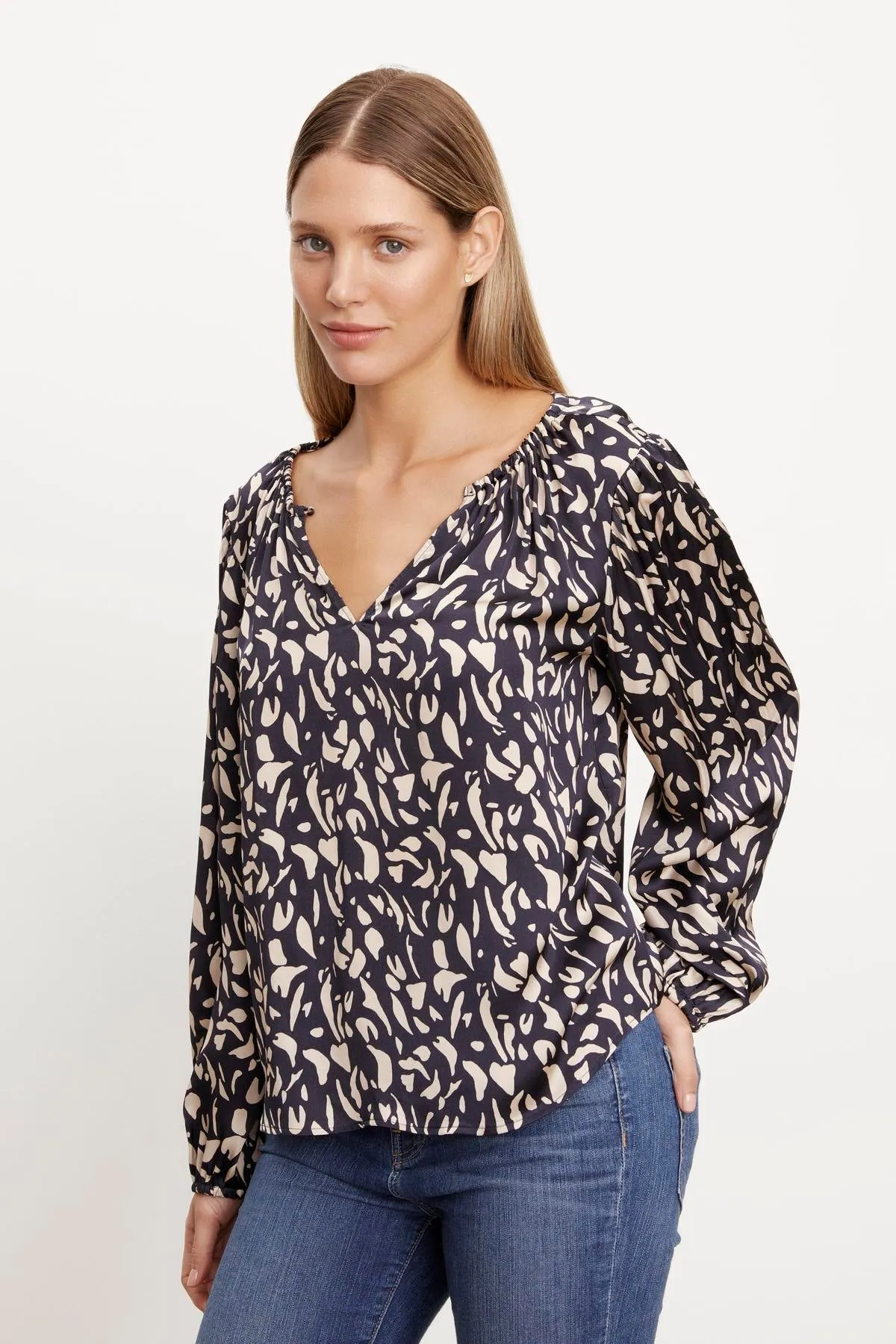 KADE PRINTED PEASANT BLOUSE