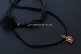 Kemp Kundan Mango Necklace In Black Thread