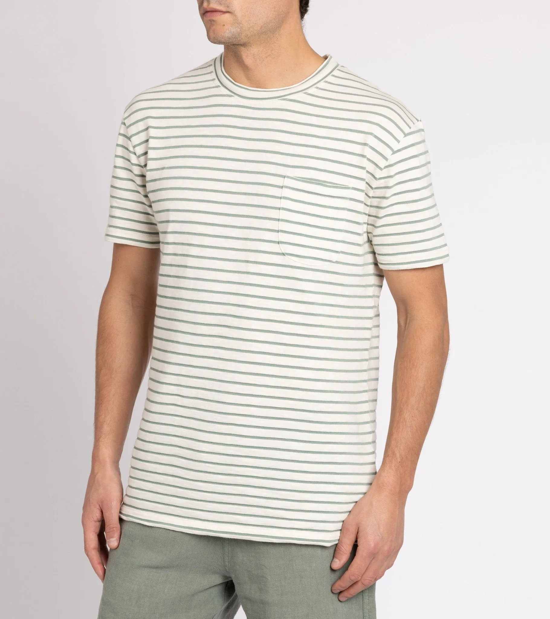 La Paz Guerreiro Cotton Mix Stripe T-Shirt: Green Bay