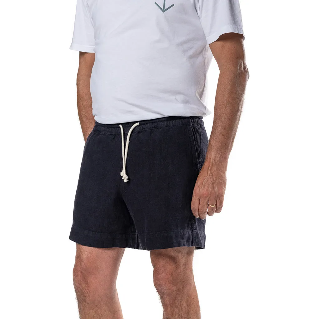 La Paz Man Pestana Shorts Dark Navy Blue Linen