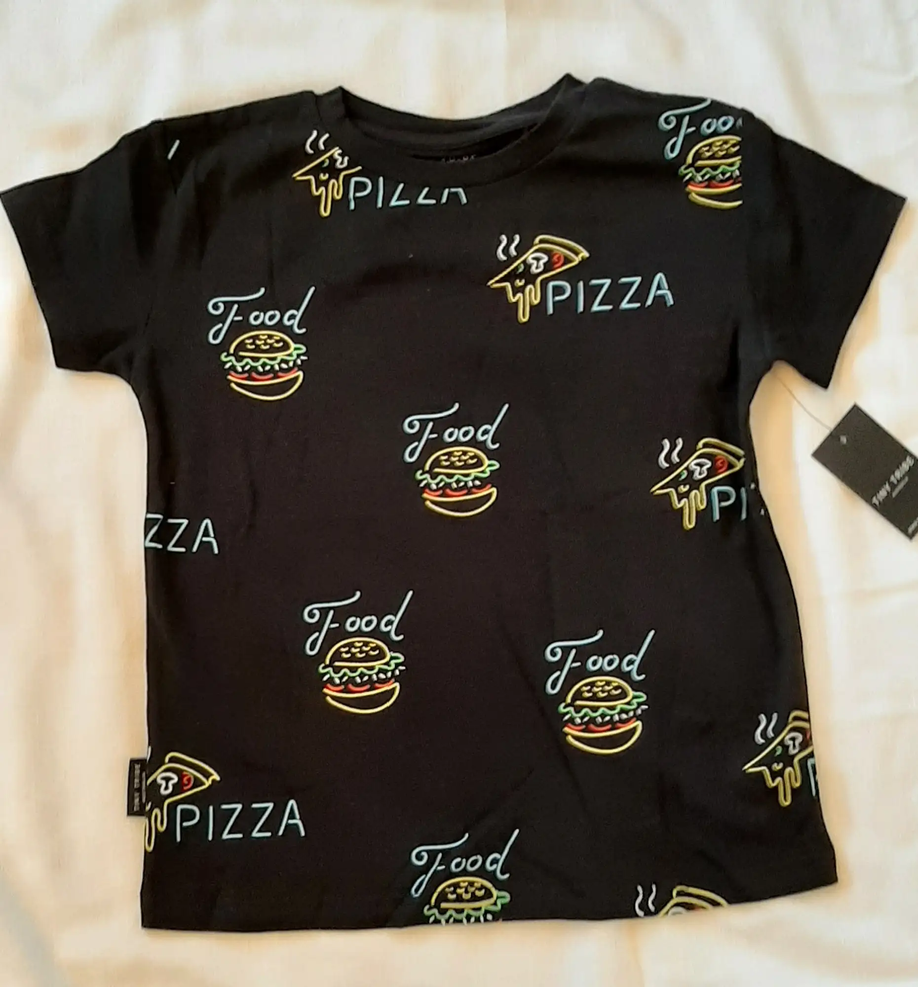 *Last Size* Tiny Tribe Food Tee - Black - Size 5yr