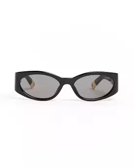 Les Lunettes Ovalo Sunglasses in Black