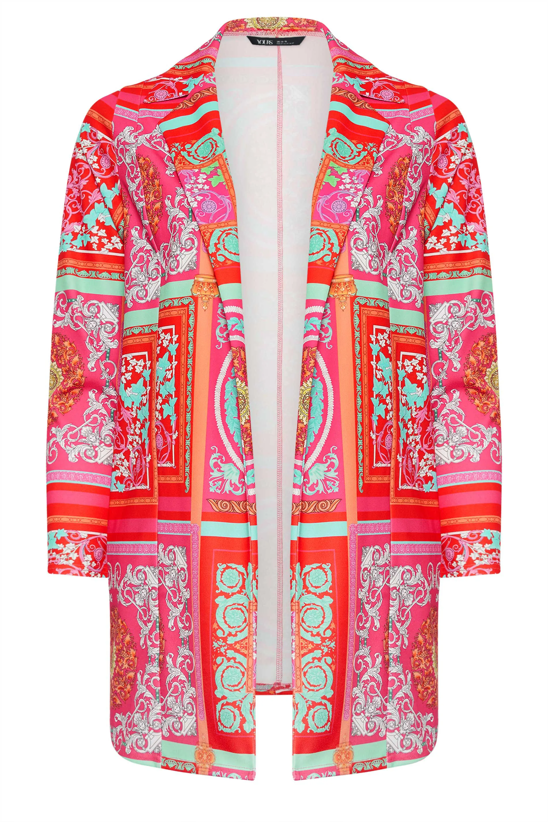 LIMITED COLLECTION Curve Red Mixed Tile Print Blazer