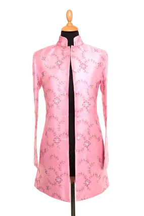 Long Nehru Jacket in Vintage Rose