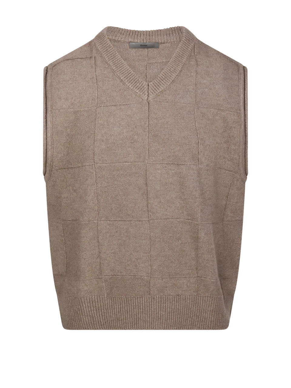 MEN DUNST BEIGE POLYESTER ESSENTIAL VEST SWEATER