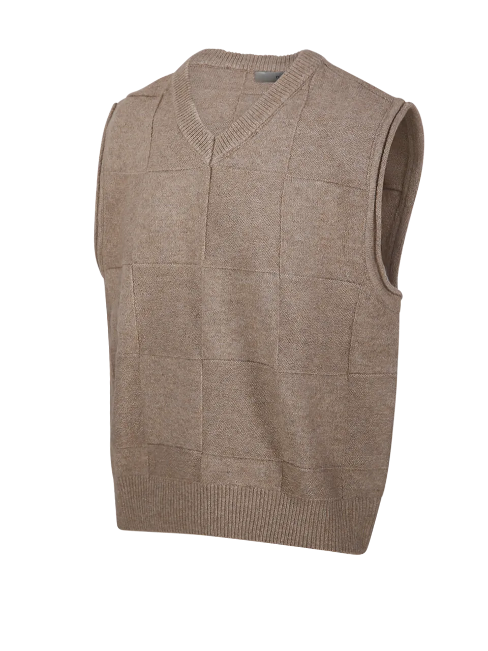 MEN DUNST BEIGE POLYESTER ESSENTIAL VEST SWEATER