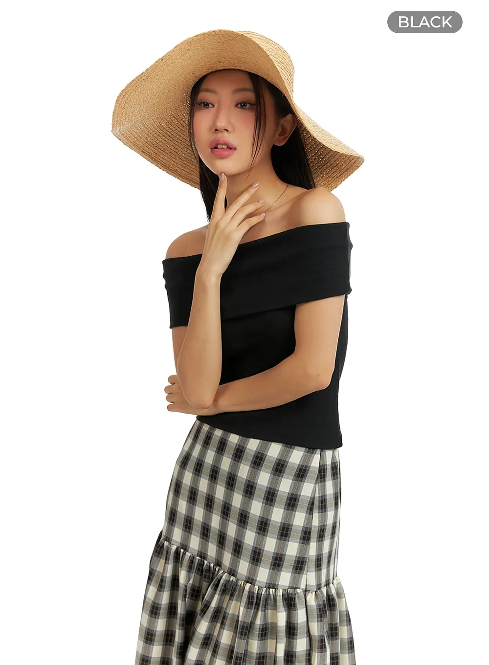 Off-Shoulder Short Sleeve Top IM404