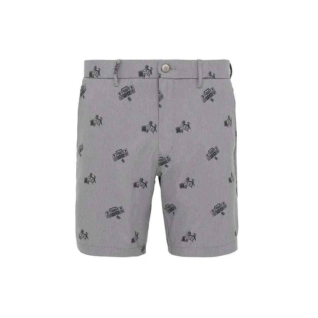 ORIGINAL PENGUIN FF KARAOKE 8 PRINTED SHORT DARK CAVIAR HEATHER