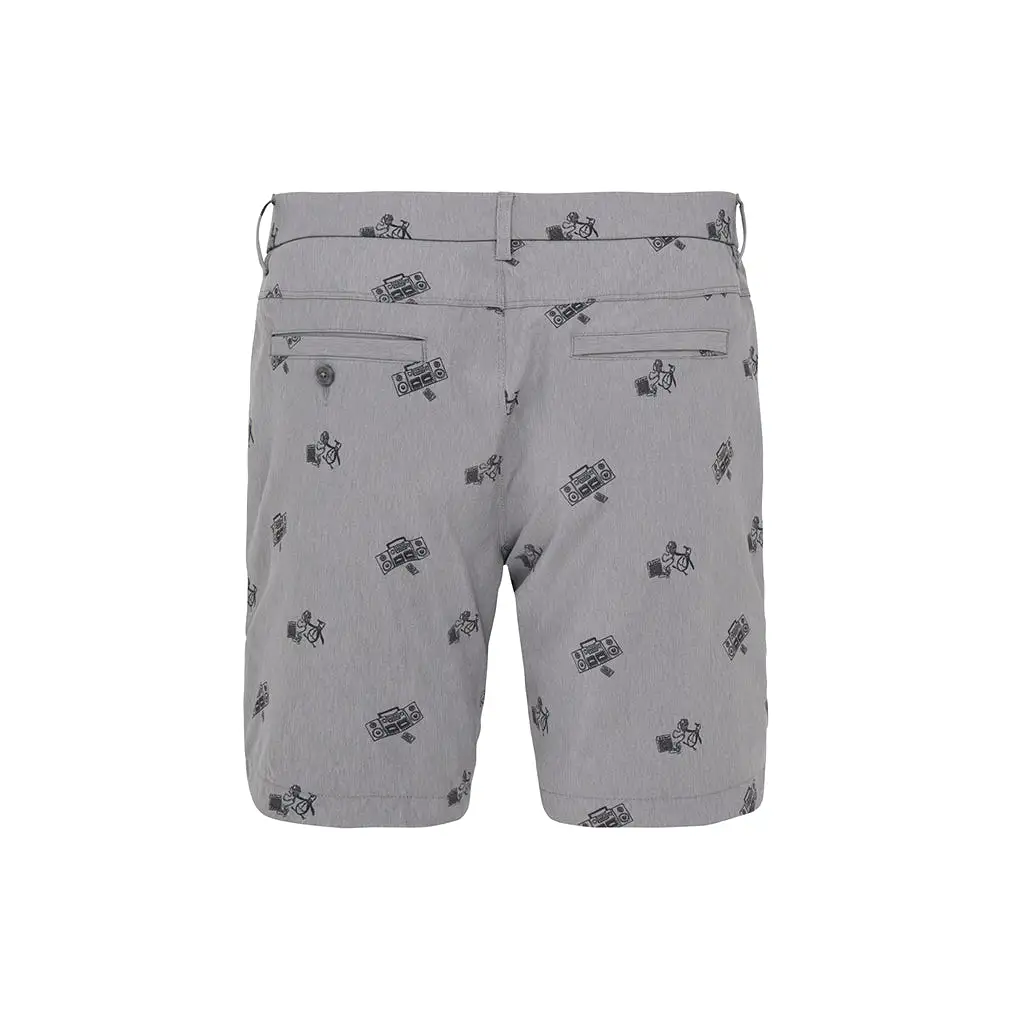 ORIGINAL PENGUIN FF KARAOKE 8 PRINTED SHORT DARK CAVIAR HEATHER