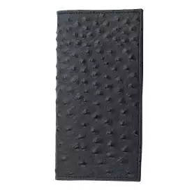 Ostritch Print Bi-Fold Wallet-Black