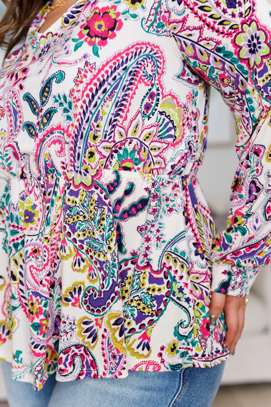 Paisley Peplum Blouse