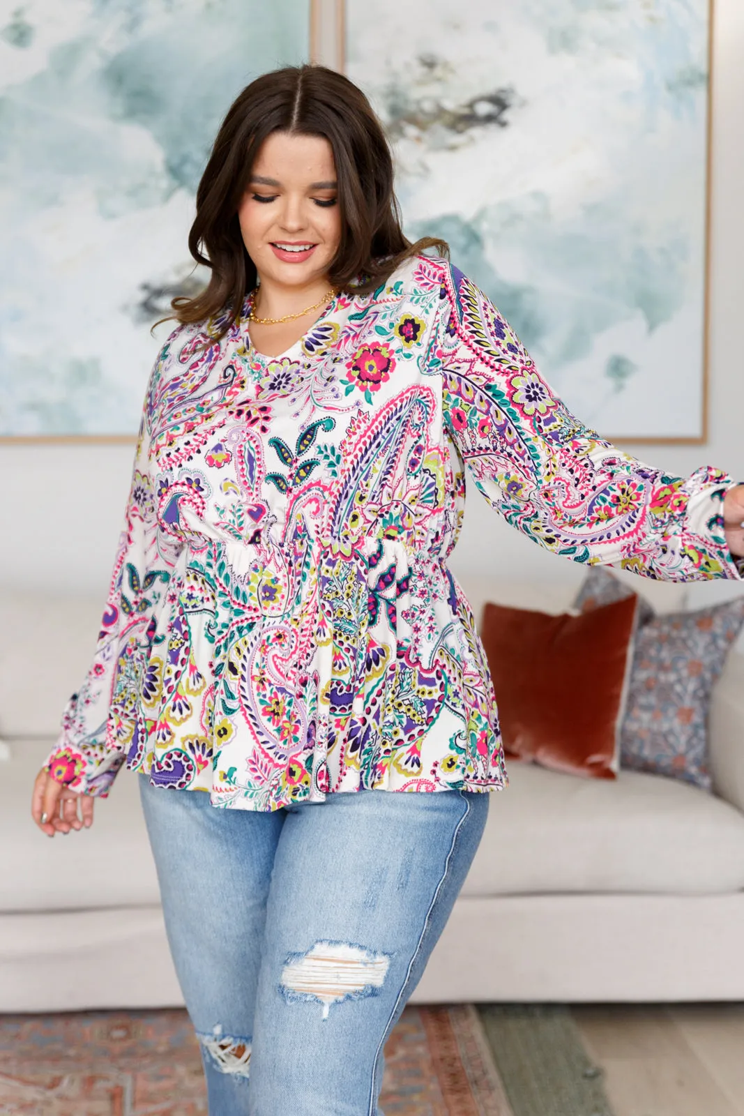 Paisley Peplum Blouse