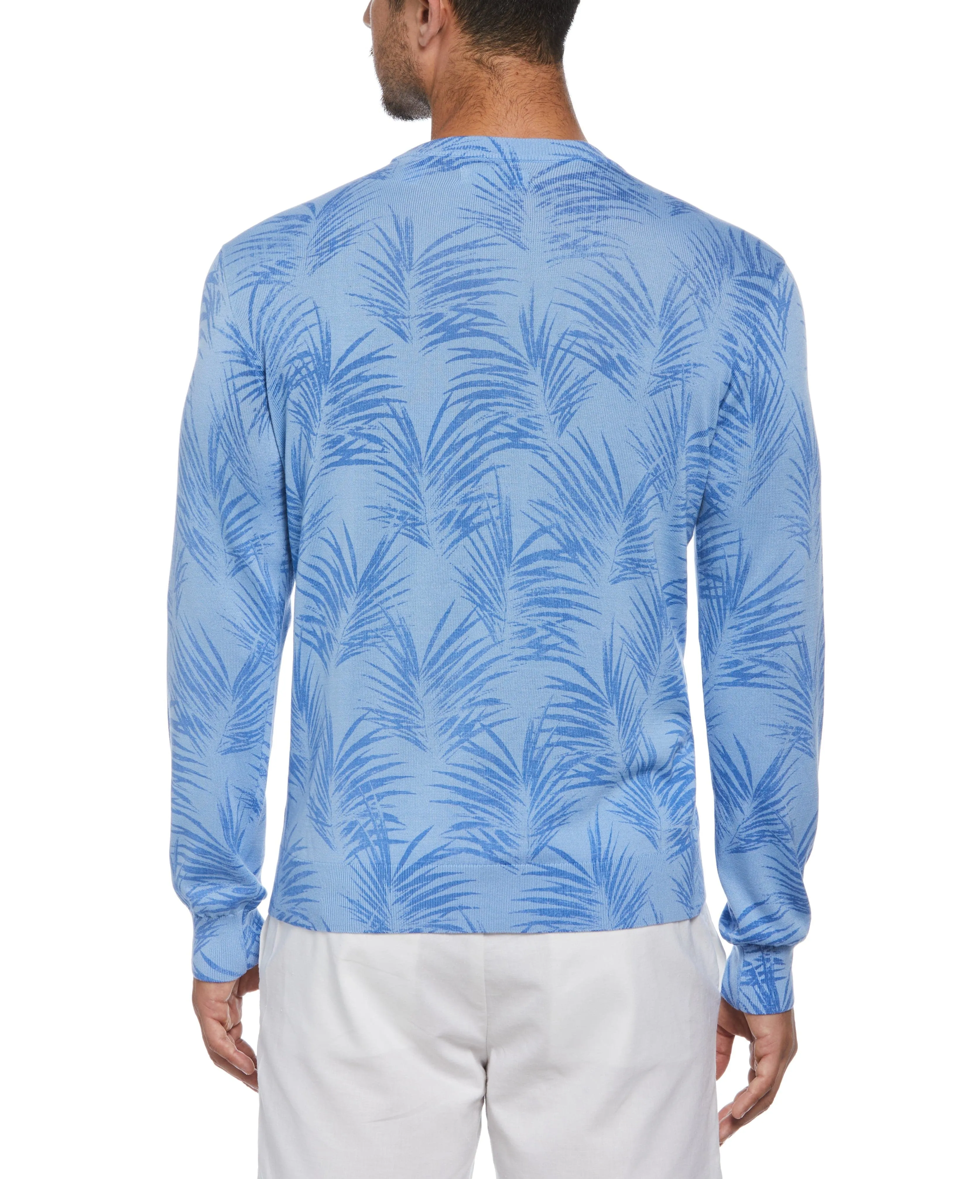 Palm Print Jacquard Sweater