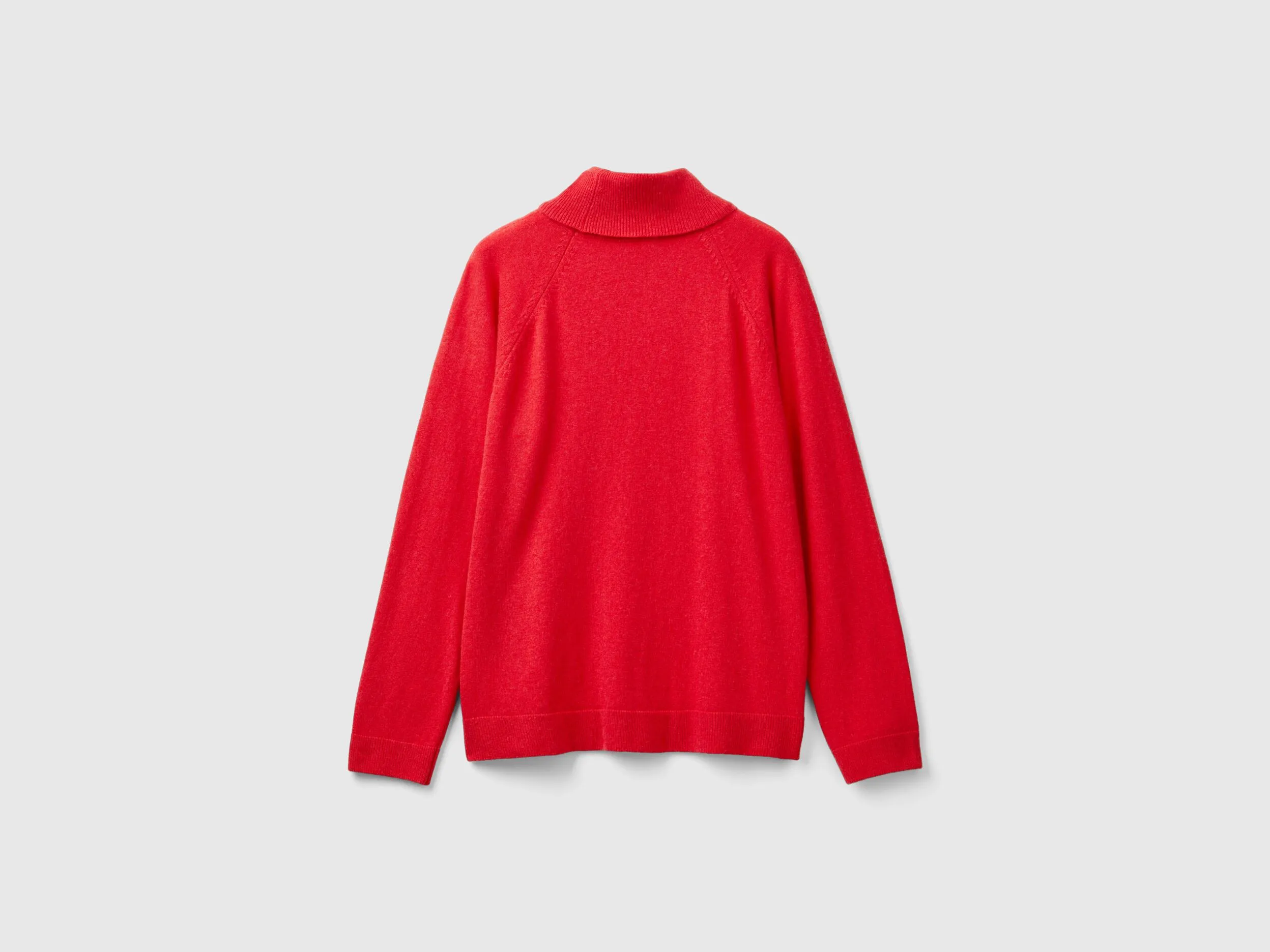 Red turtleneck in wool and cashmere blend - Red | Benetton