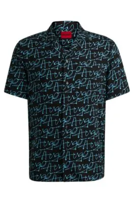 Relaxed-fit short-sleeved shirt with seasonal print