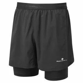 Ronhill  Men's Tech 5 Twin Short All Black