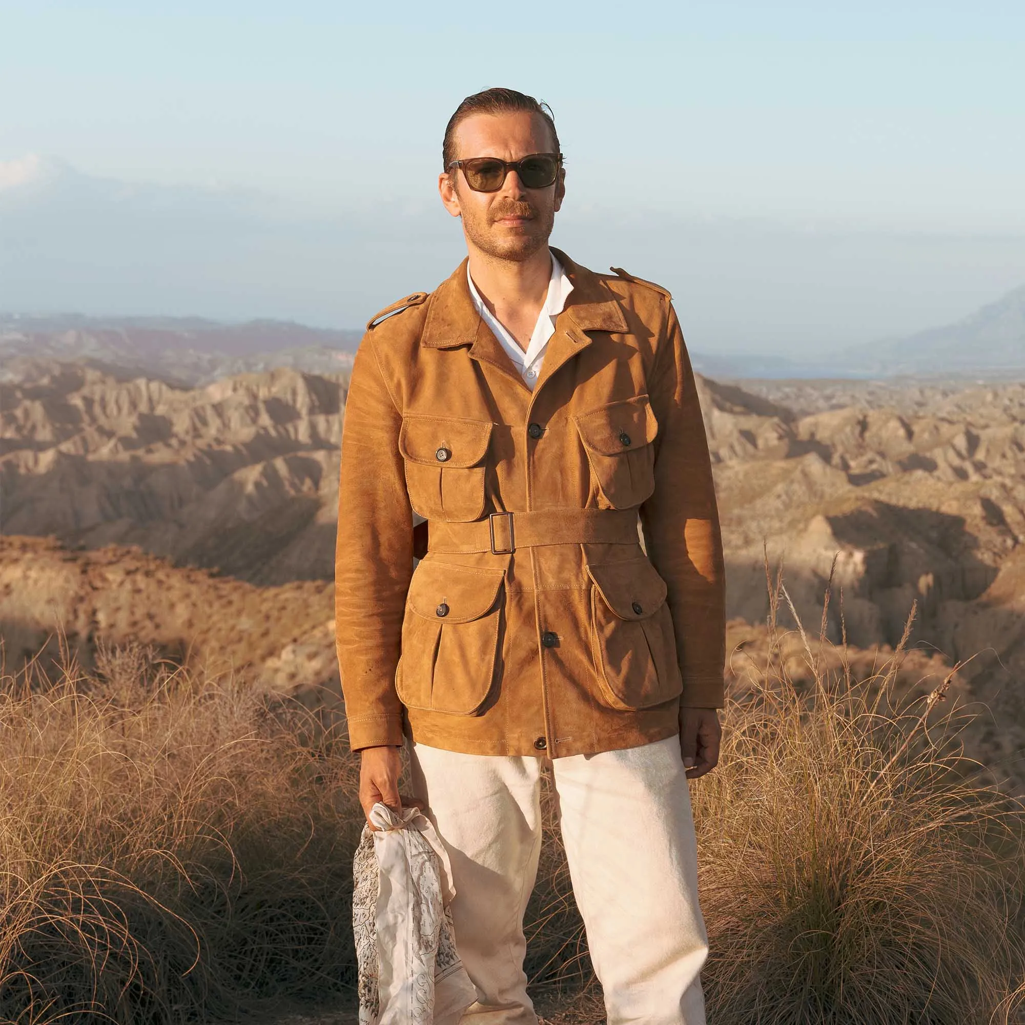 Safari Camel Suede Jacket - Shangri-la Heritage