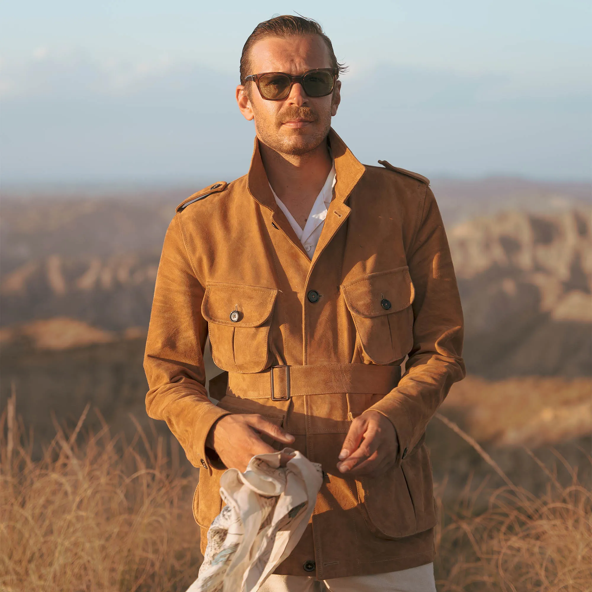 Safari Camel Suede Jacket - Shangri-la Heritage