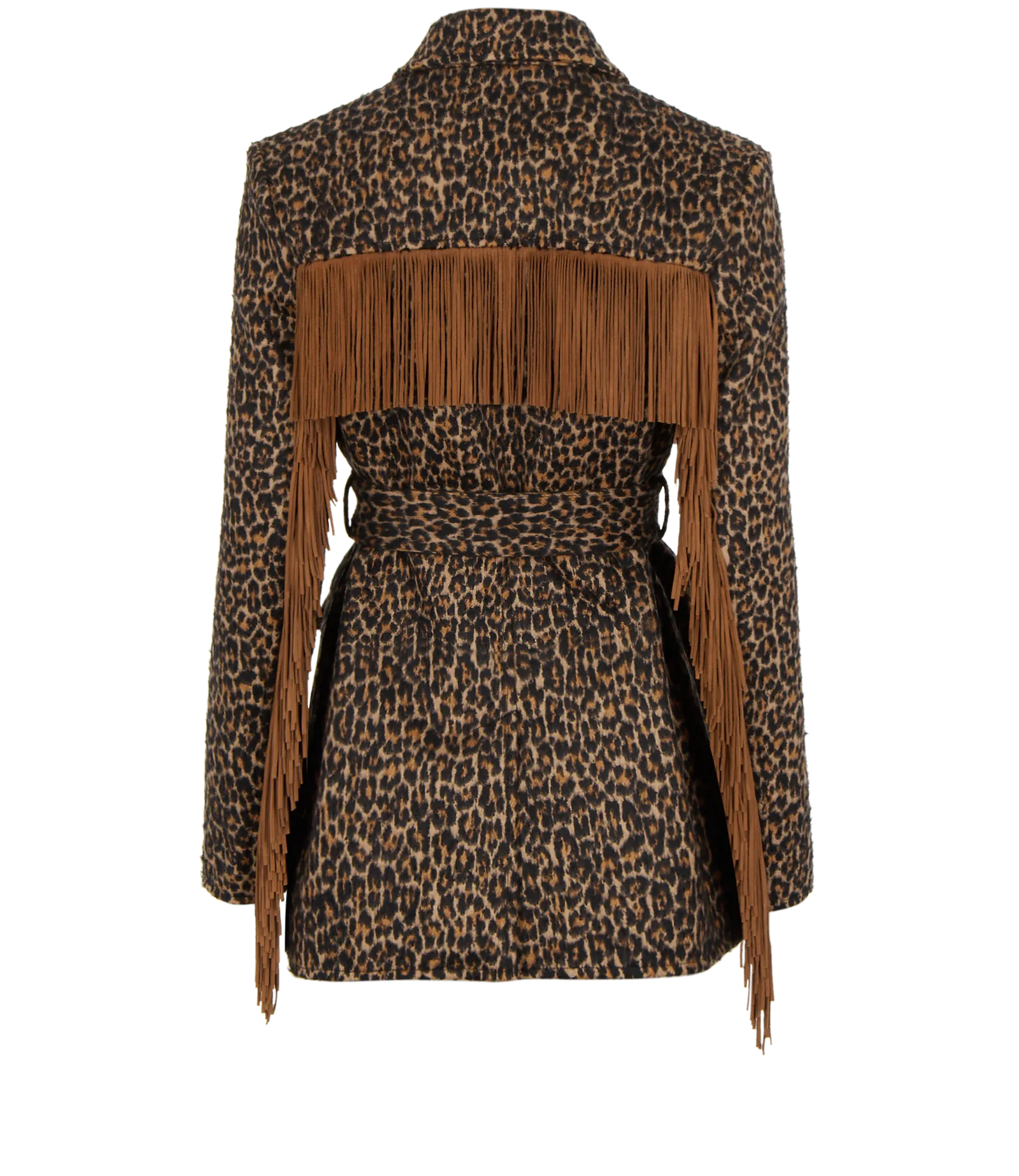 Saint Laurent Fringe Animalier Coat