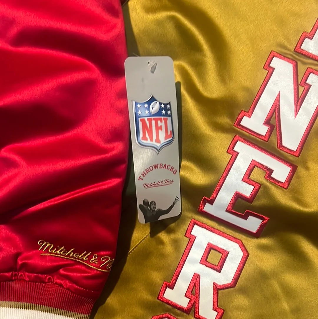 San Francisco 49ers NFL Mitchell & Ness Nostalgia Co Throwback Mens Satin Jacket