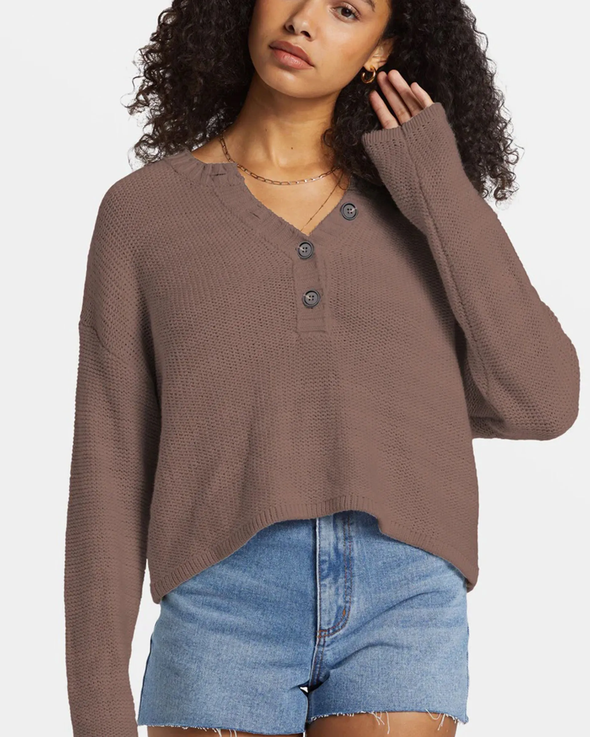 Shallow Waters Henley Sweater