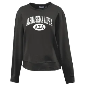 Sorority Roll Edge Crewneck, Printed Vertical Arc Design - P-8331 - CAD