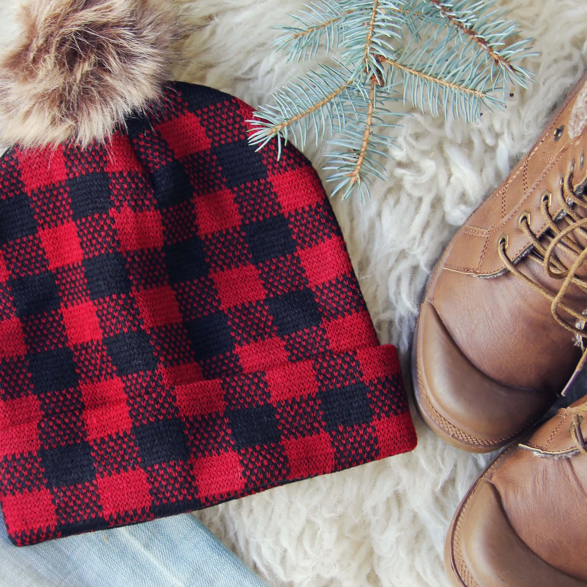 Spruce & Sky Beanie in Red