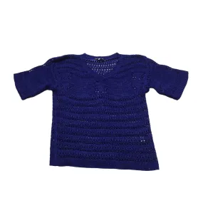 Sweater Short Sleeve By Cable And Gauge In Blue, Size: S