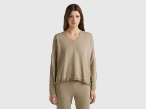 Sweater with rouches - Light Green | Benetton