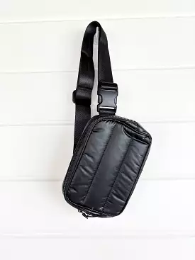 Tori Quilted Belt Bag in Black