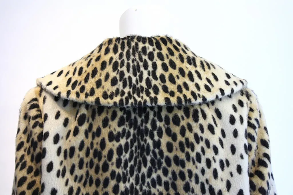 Vintage 60's Faux Leopard Fur Coat