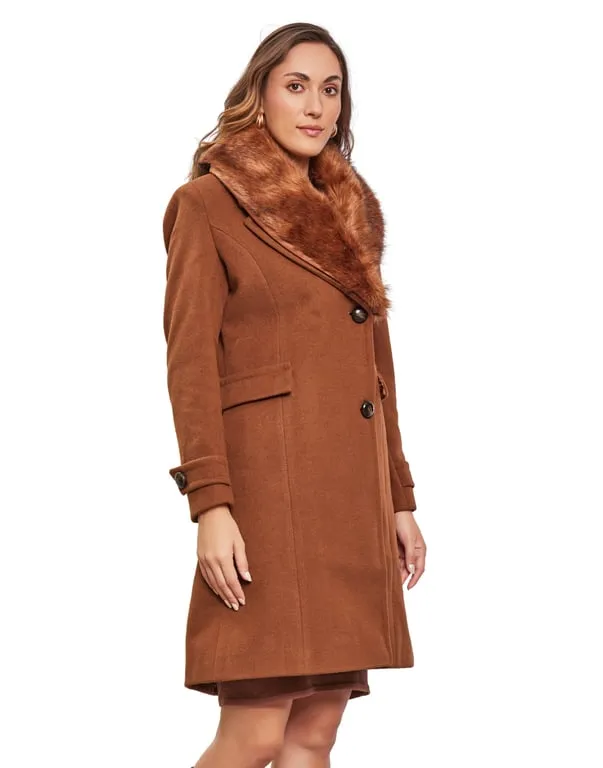 Women Coat Cinnamon Color