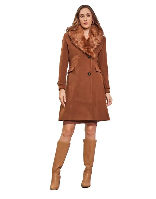 Women Coat Cinnamon Color