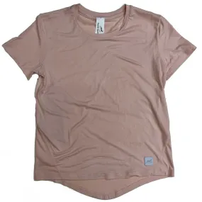 Women's Performance Tech Short Sleeve - Heather Pink/Light Gray Woven Gazelle Patch