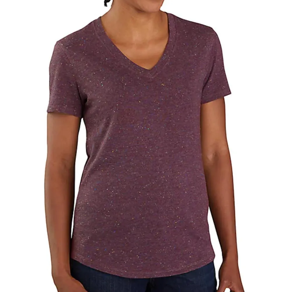 Women's Relaxed Fit Midweight Short Sleeve V Neck T-Shirt - 104406